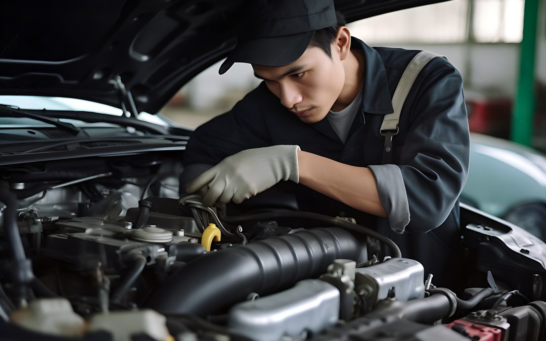 Mecanico en un taller de Mercedes Benz. Los 10 consejos para el mantenimiento básico de tu automovil.